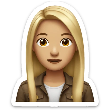 girl with dirty blonde hair and brown eyes sticker
