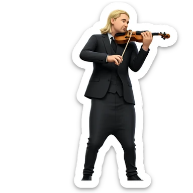 blonde boy playing violin meme sticker