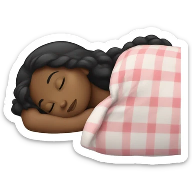 black hair girl sleeping sticker