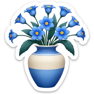 vase of blue flowers sticker