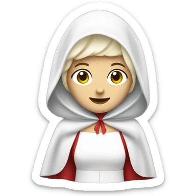 caucasian Handmaids tale wearing white bonnet and red cape emoji sticker