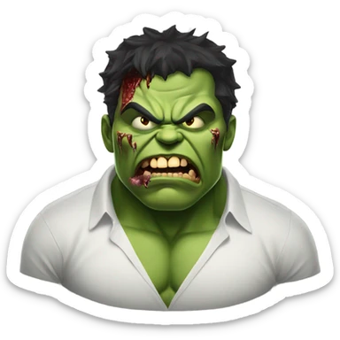 Fat Hulk Zombie Kiss sticker