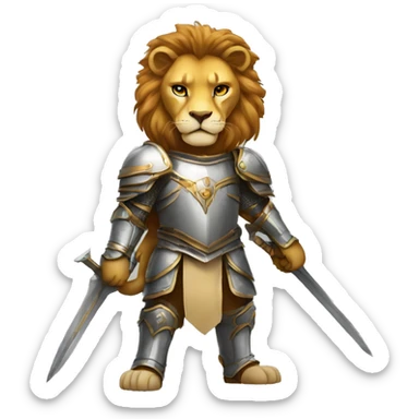 lion paladin ready for battle sticker