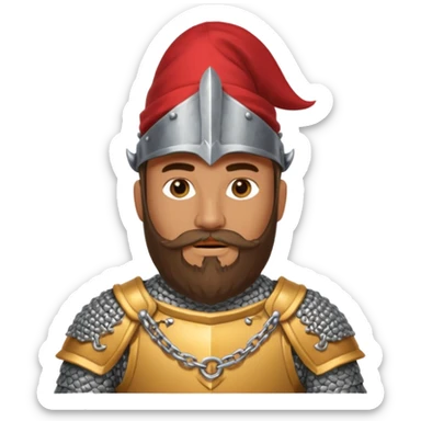 a western knight with full beard, wearing hat sticker