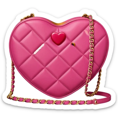 chanel heart shape bag color bag sticker