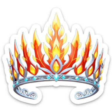 fantasy magic tiara of fire and ash low poly sticker