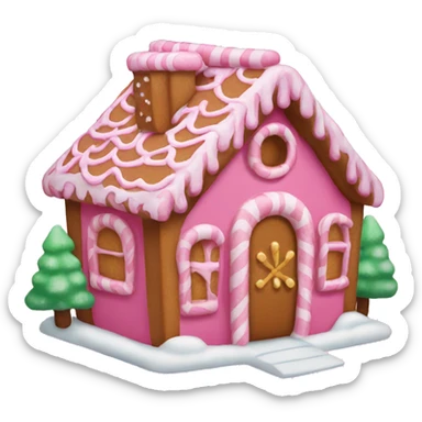 Pink gingerbread house sticker