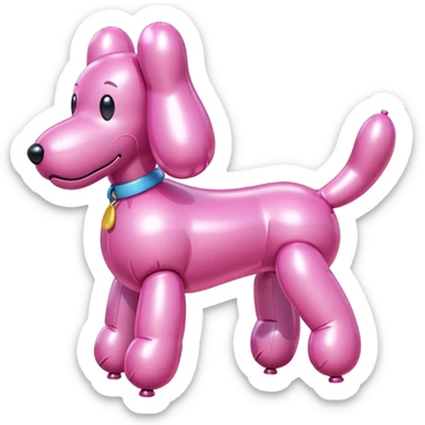 Pink balloon dog sticker