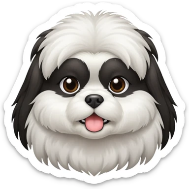 Black and white shitzu sticker