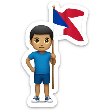 a filipino raising the philippine flag sticker