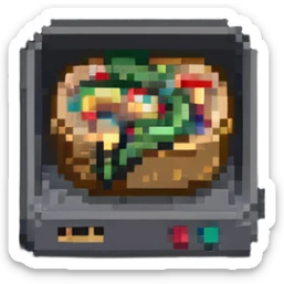 minimal and recognizable pixel art of an empty stomach sticker