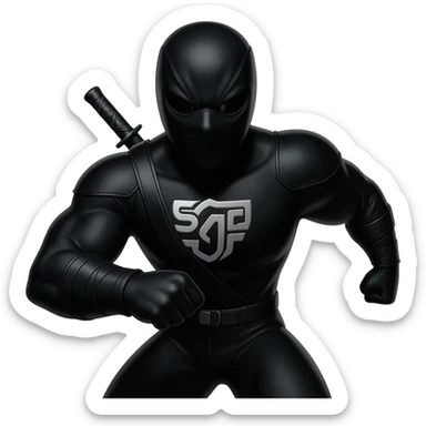 Black Ninja emoji with SGF written on it sticker