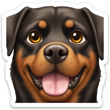 Rottweiler lab dog with a sweet face brown black colouring sticker