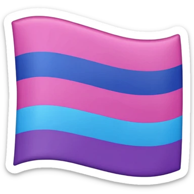 I want a flag, I want the first stripe at the very top of the flag to be pink 🩷. The middle stripe will be the color purple 💜. And finally the bottom stripe will be the color blue 💙. Only those three colors in that exact order. Make the colors more vibrant sticker