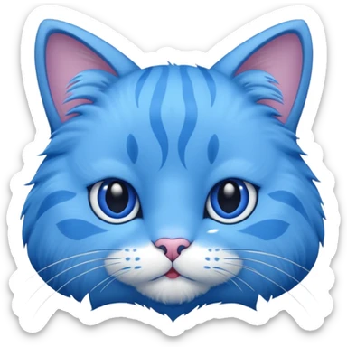 close-up of blue cat face sticker