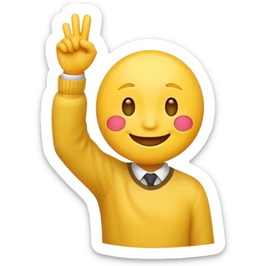 Smiling yellow emoji dabbing  sticker