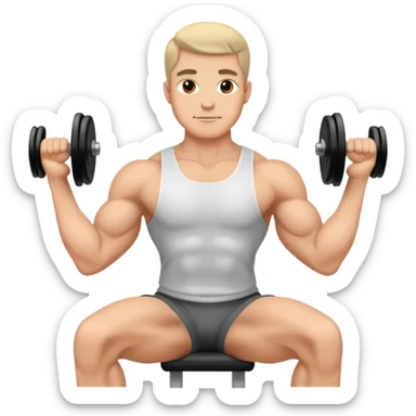 man seated weighted wrist curl sticker