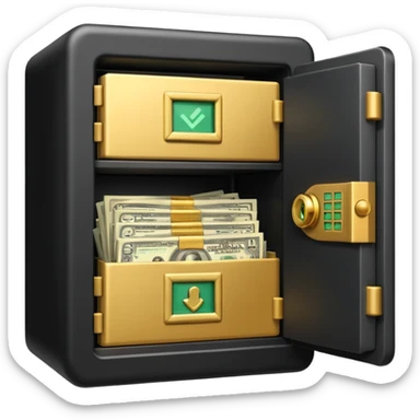 open filled cash money wifi vault sticker
