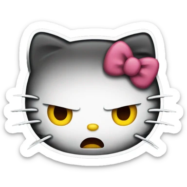 angry hello kitty sticker