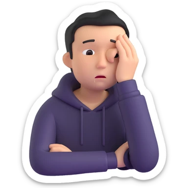 Sad person with a downcast expression sticker