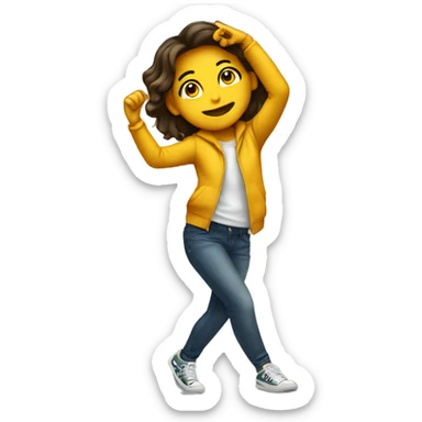 A young emoji girl dabbing sticker