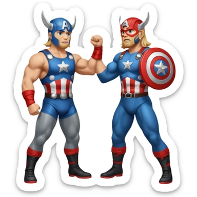fight between Thor and captain America   sticker