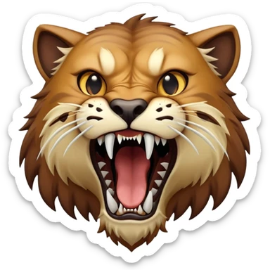 saber-toothed cat with large fangs, prehistoric feline sticker