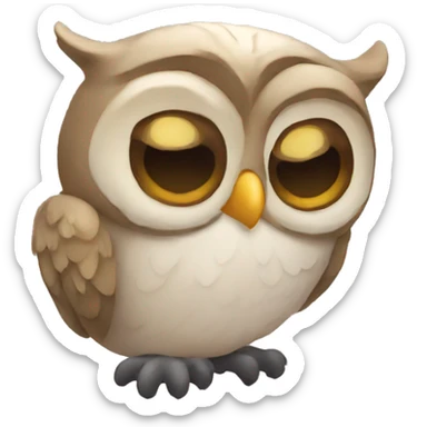 Owl taking a nap sticker