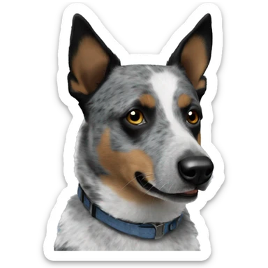 Blue heeler with mostly black face  sticker