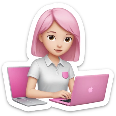  Girly stuff pink soft laptop assigment and clean girl vibes sticker