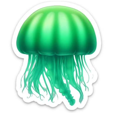 Ombre green jellyfish sticker