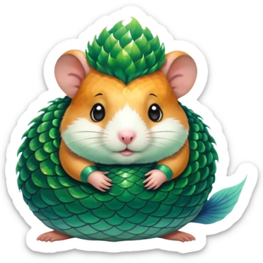 mermaid hamster sticker