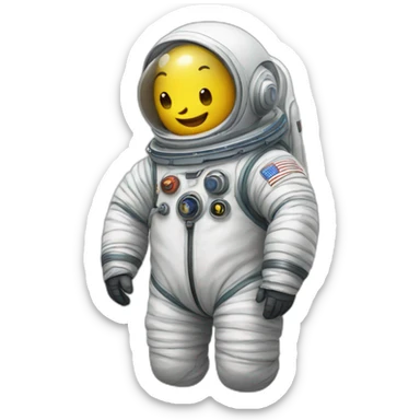 A worm in a spacesuit sticker