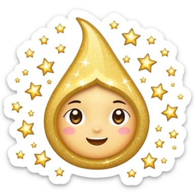  sparkling shiny glitter, with bright sparkles and shimmering particles, simple cute cartoon style sticker