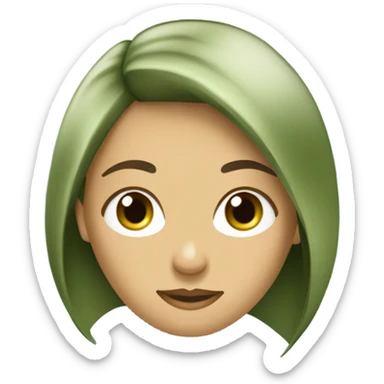 garota com o cabelo liso loiro escuro com olhos verdes sticker