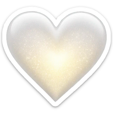 Heart White with Sparkles  sticker