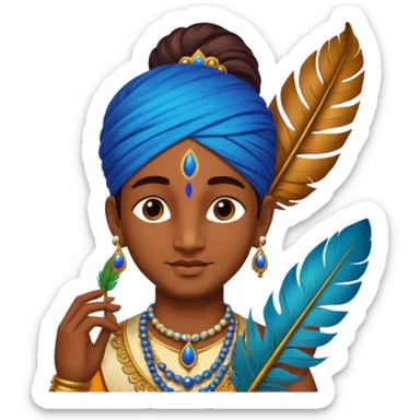 Krishna Feather sticker