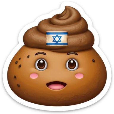 Israel flag centar in poop emoji sticker