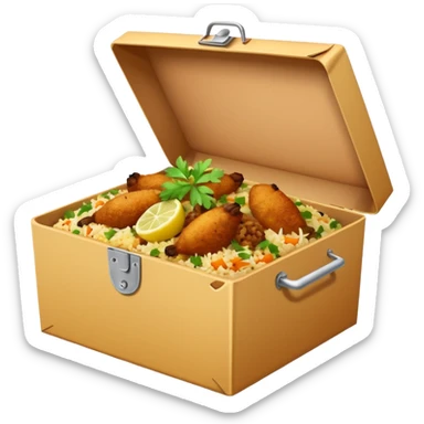 i want an emoji of biriyani in a delivery box sticker