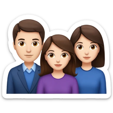 Un trouple deux hommes une femme brune sticker