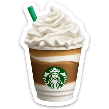 Starbucks coffee with whipped cream sticker
