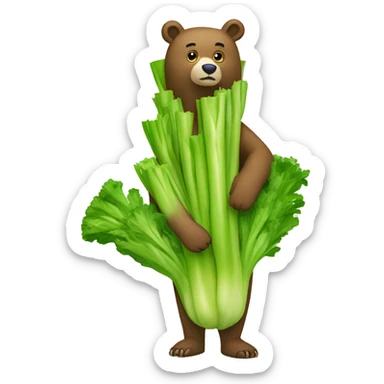 Bear wearing celery costume  sticker
