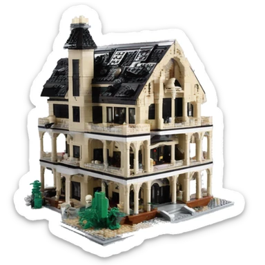 Lego Barbie’s and Darth’s very dusty and old disturbing disgusting ghostly haunted horror dream house mansion  sticker