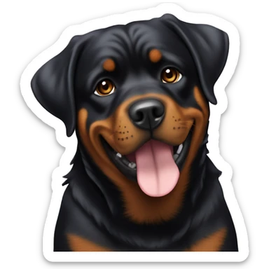 Rottweiler ak yon baton nan pasni a  sticker
