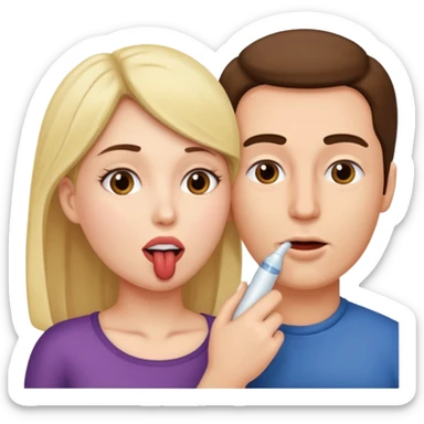 Una mujer chupando un pene de un hombre sticker