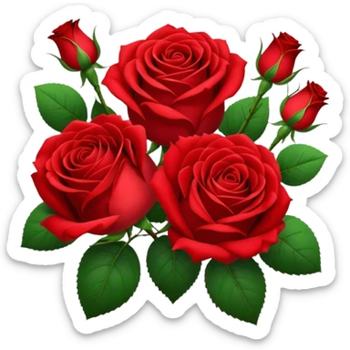 bouquet of realistic rose 15 sticker