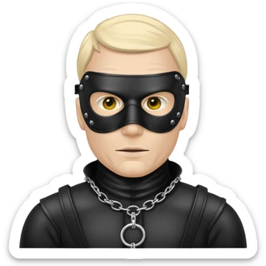 bdsm slave black leather fullhead mask, no metallic details on a white man, no gold, no metal, no yellow sticker