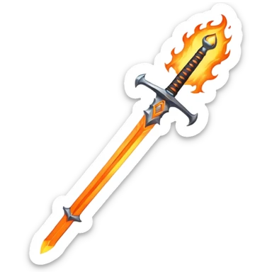 sword and fire sticker