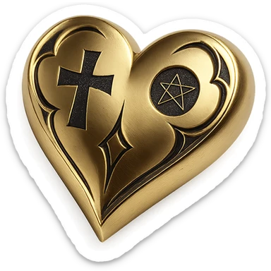 white goth heart, minimal, edgy, dark accents sticker