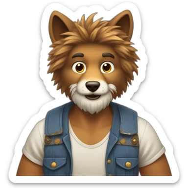 Redneck Furry Guy Playing Games sticker